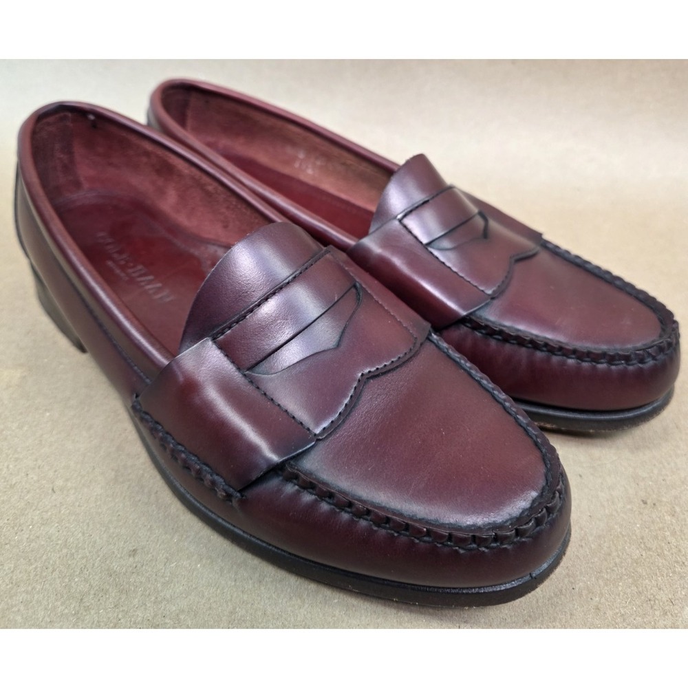 VTG Cole Haan Sz 8.5 D USA Men's Penny Loafer Red Burgundy Leather SlipOn Shoe